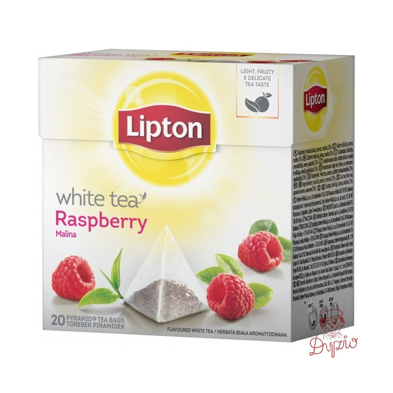 Herbata LIPTON PIRAMID (20 torebek) biała z aromatem malina Raspberry