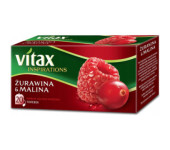 Herbata VITAX INSPIRATIONS (20 torebek 2g) Żurawina i Malina zawieszka