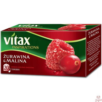 Herbata VITAX INSPIRATIONS (20 torebek 2g) Żurawina i Malina zawieszka