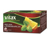 Herbata owocowo-ziołowa VITAX INSPIRATIONS (20 torebek z zawieszką) 33g Melisa&pomarańcza