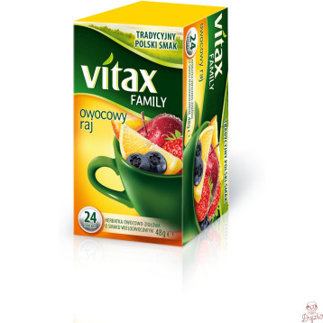 Herbata owocowo-ziołowa VITAX FAMILY (24 torebki bez zawieszki)48g Owocowy Raj