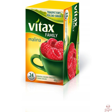 Herbata owocowo-ziołowa VITAX FAMILY (24 torebki bez zawieszki)48g Malina