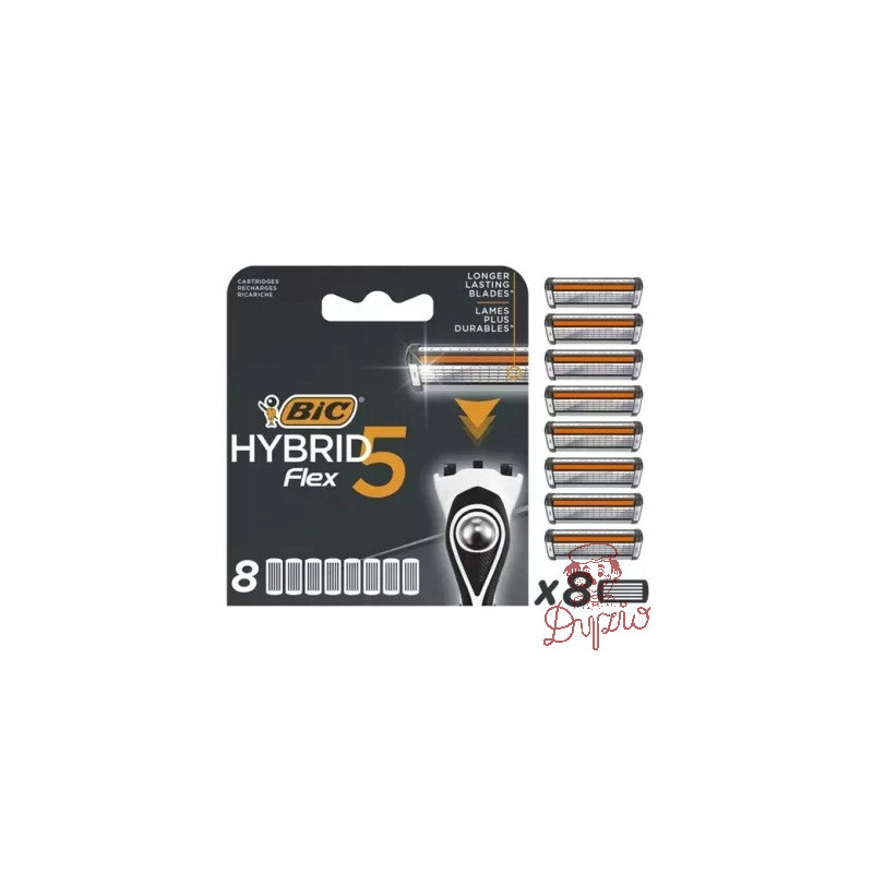 Wkłady do maszynki do golenia Flex 5 HYBRID blister 8 sztuk BIC 502341