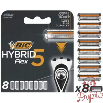 Wkłady do maszynki do golenia Flex 5 HYBRID blister 8 sztuk BIC 502341