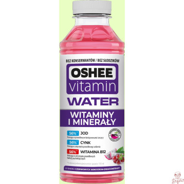 Napój OSHEE VITAMIN WATER Witaminy i Minerały o smaku czerwonych winogron/dragonfruit 555ml z kaucją