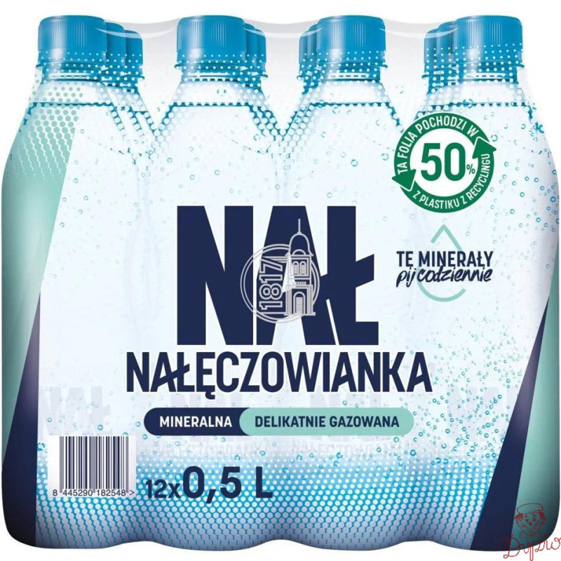 Woda mineralna NAŁĘCZOWIANKA 0.5L (12szt) delikatnie gazowana z kaucją