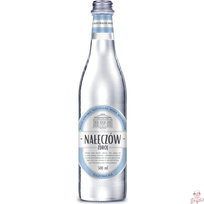 Woda mineralna NAŁĘCZÓW ZDRÓJ 0.5L (12 sztuk) gazowana w szkle bez kaucji