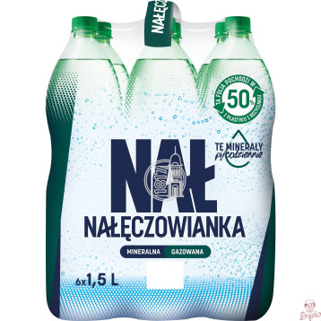 Woda mineralna NAŁĘCZOWIANKA 1.5L (6szt) gazowana z kaucją