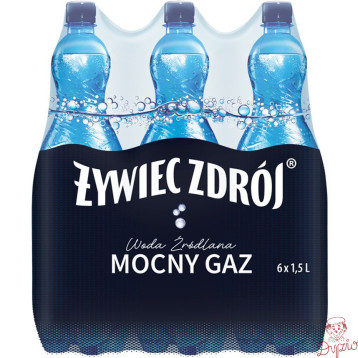 Woda źródlana ŻYWIEC ZDRÓJ 1.5L (6szt) mocno gazowana z kaucją