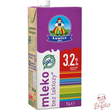 Mleko ŁOWICZ UHT bez laktozy 3,2% 1L