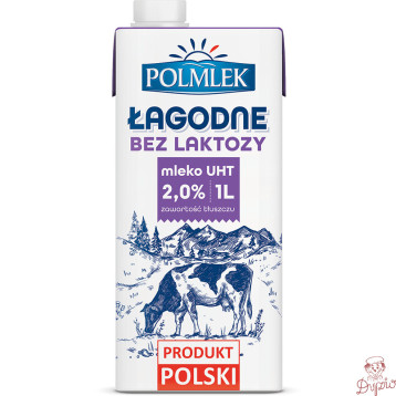 Mleko POLMLEK UHT ŁAGODNE bez laktozy 2% 1L