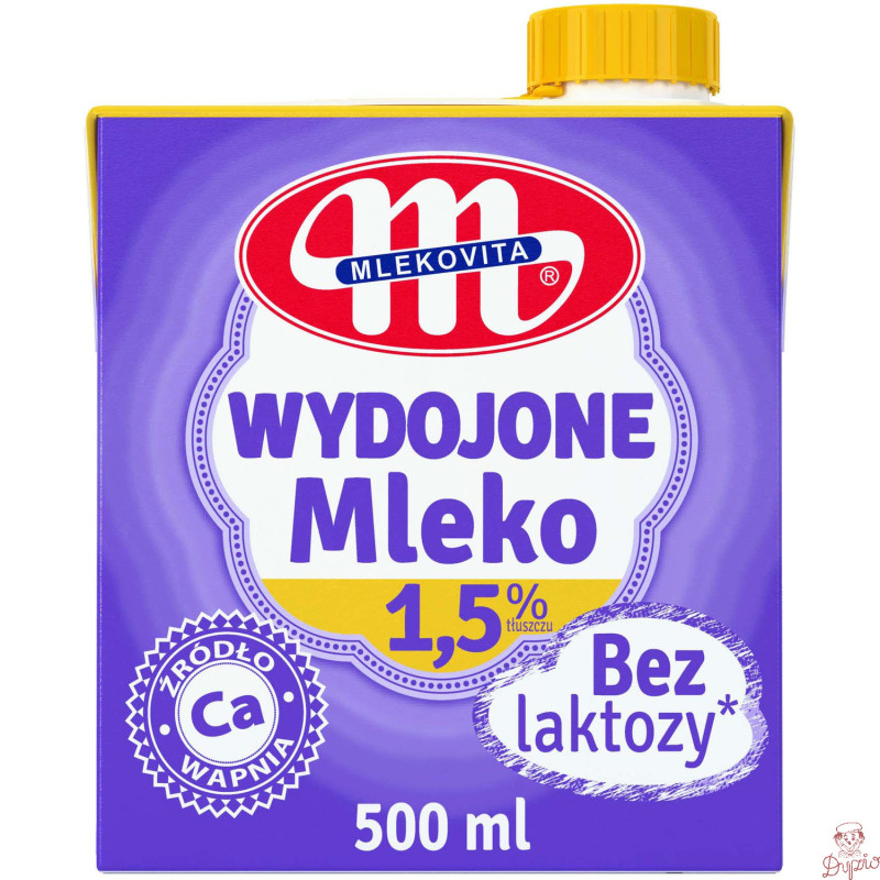 Mleko MLEKOVITA WYDOJONE UHT bez laktozy 1,5% 0.5L