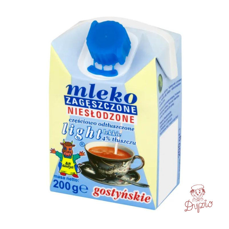 Mleko GOSTYŃ 200g niesłodzone zagęszczone light 4%