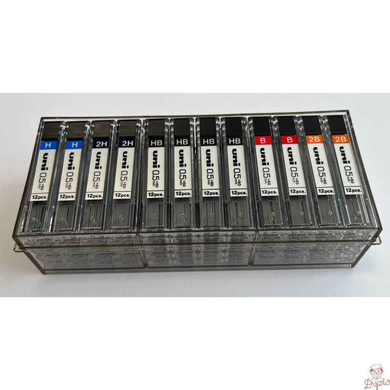 Grafit do ołówków automatycznych 0,5mm (30xHB,12xH,3x2H,12xB,3x2B) UL-1405/5D UNI
