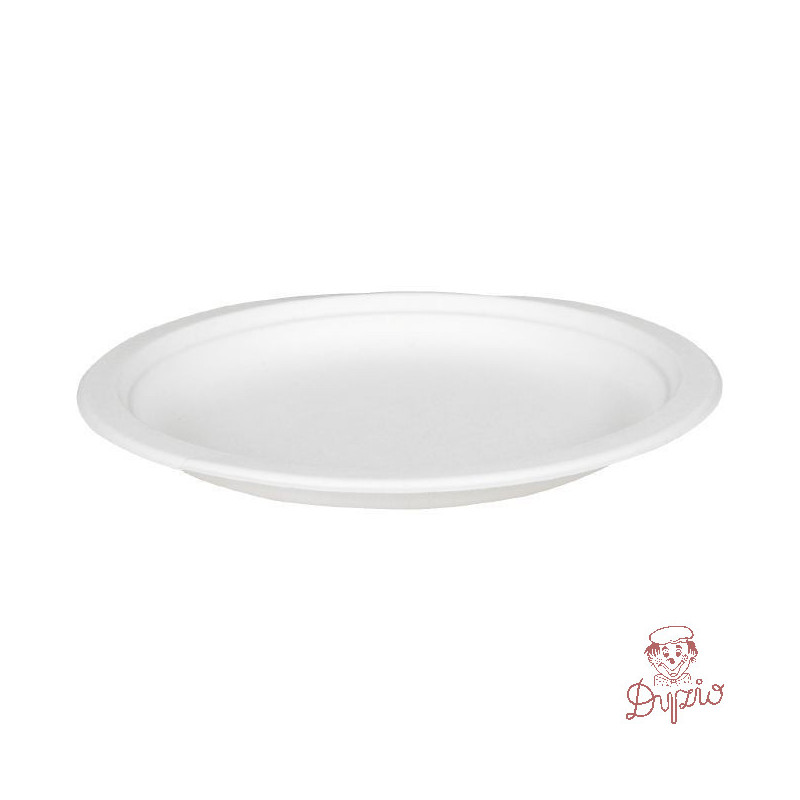 Talerz z trzciny cukrowej biały 18 cm (50) 29570