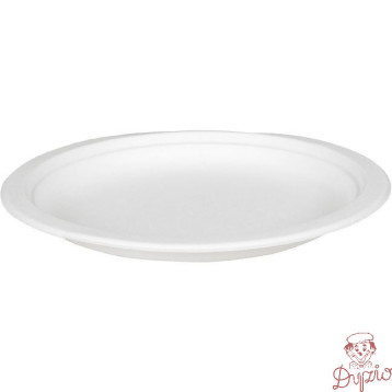 Talerz z trzciny cukrowej biały 18 cm (50) 29570