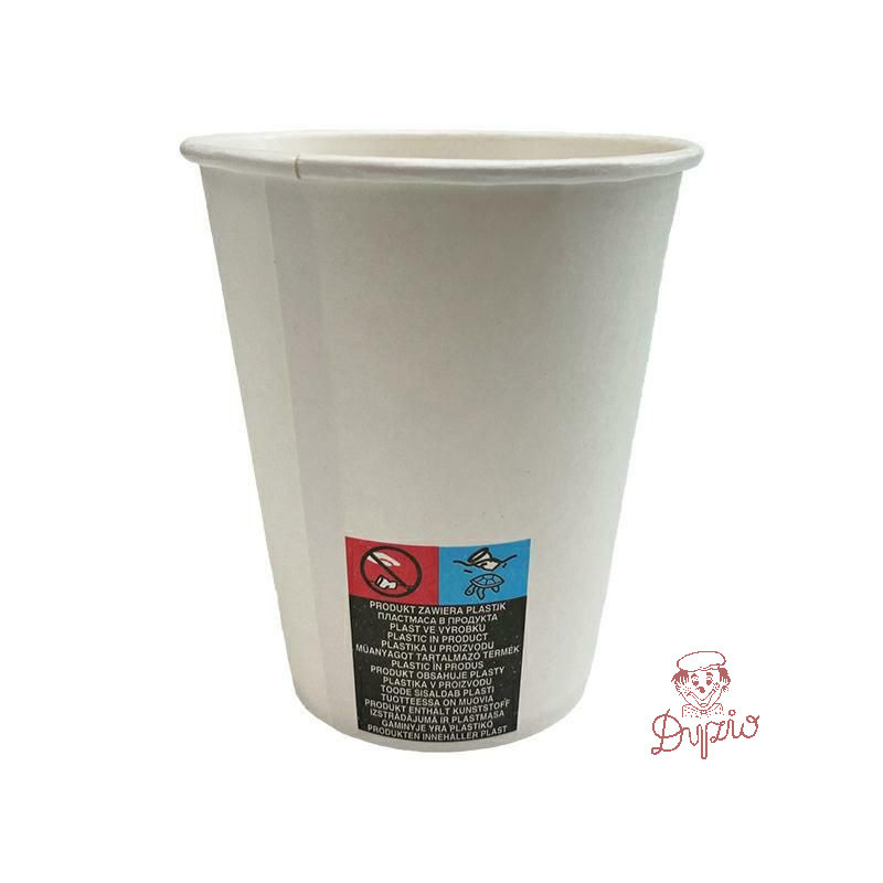 Kubek papierowy biały 300ml/12oz (max350ml) (50szt) GM120OZCARB śr.90mm THINK`N GREEN