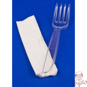 Widelec plastikowy wielorazowy (opakowanie 50szt) przezroczysty