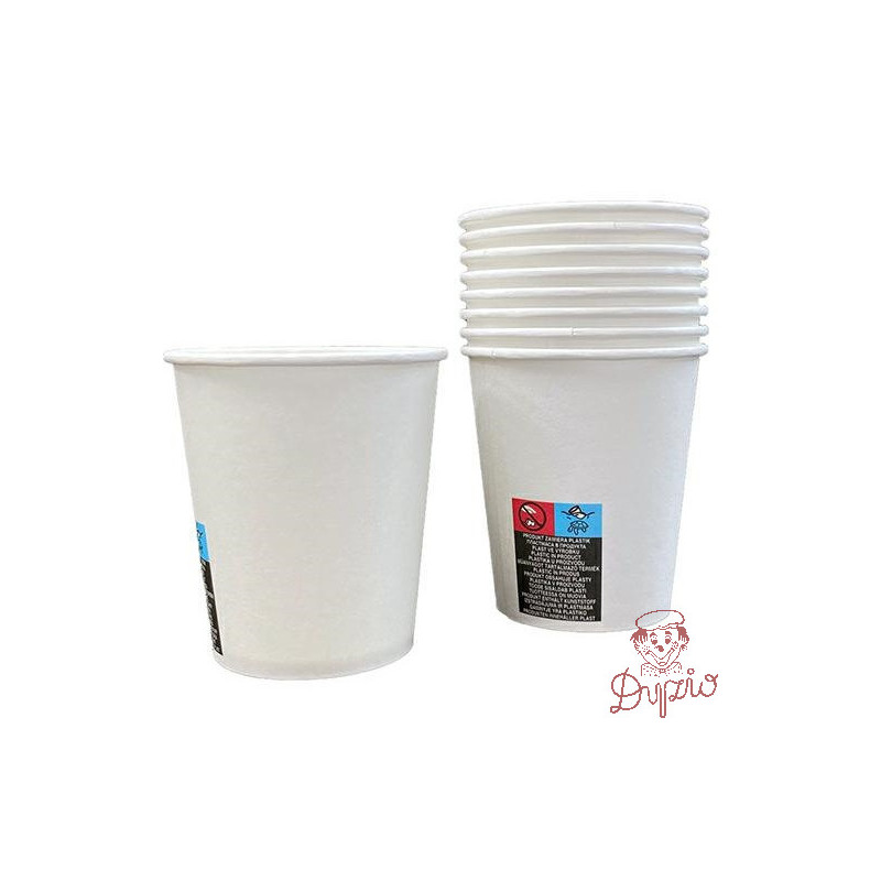 Kubek papierowy biały 250ml 8oz (50szt) średnica 80mm 27251/27250/45901/1059048