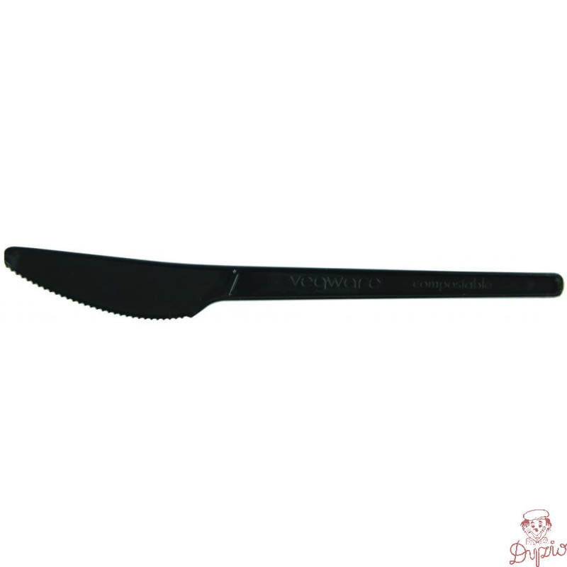 Nóż RCPLA 16,5cm czarny (50szt) VR-KN6.5B 100% biodegradowalny