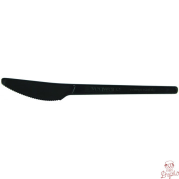 Nóż RCPLA 16,5cm czarny (50szt) VR-KN6.5B 100% biodegradowalny