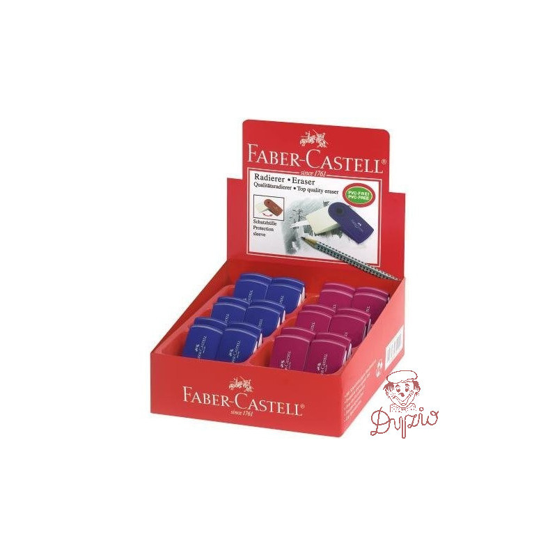 Gumka SLEEVE mini czerwono-niebieska 182411 FABER-CASTELL