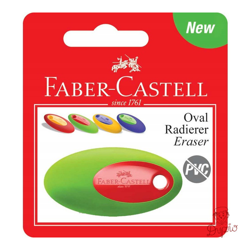 Gumka OVAL PVC-FREE mix kolorów na blistrze 182331 FABER-CASTELL