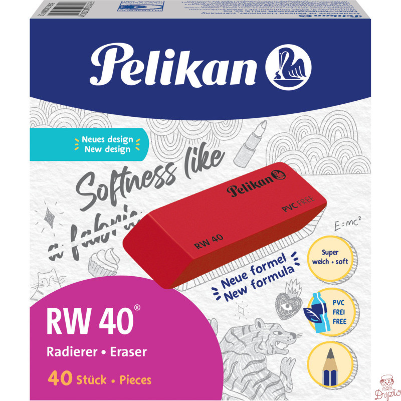 Gumka RW 40 VELVET (40 szt.) 606127 PELIKAN