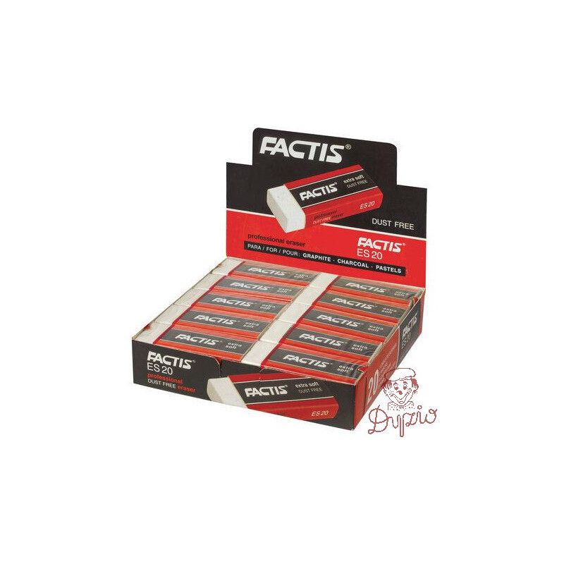 Gumka do ścierania EXTRA SOFT (20szt.) ES-20 FACTIS