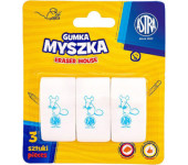 Gumka do ścierania MYSZKA blister (3 sztuki) 403022009 ASTRA