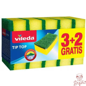 Gąbka do zmywania VILEDA Tip Top 9,5x7cm (3+2 szt) żółta