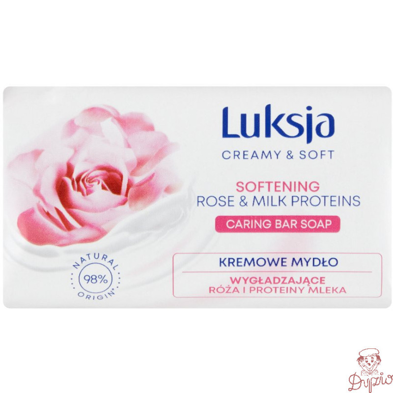 Mydło w kostce LUKSJA 90g o zapachu Róża i Proteiny mleka