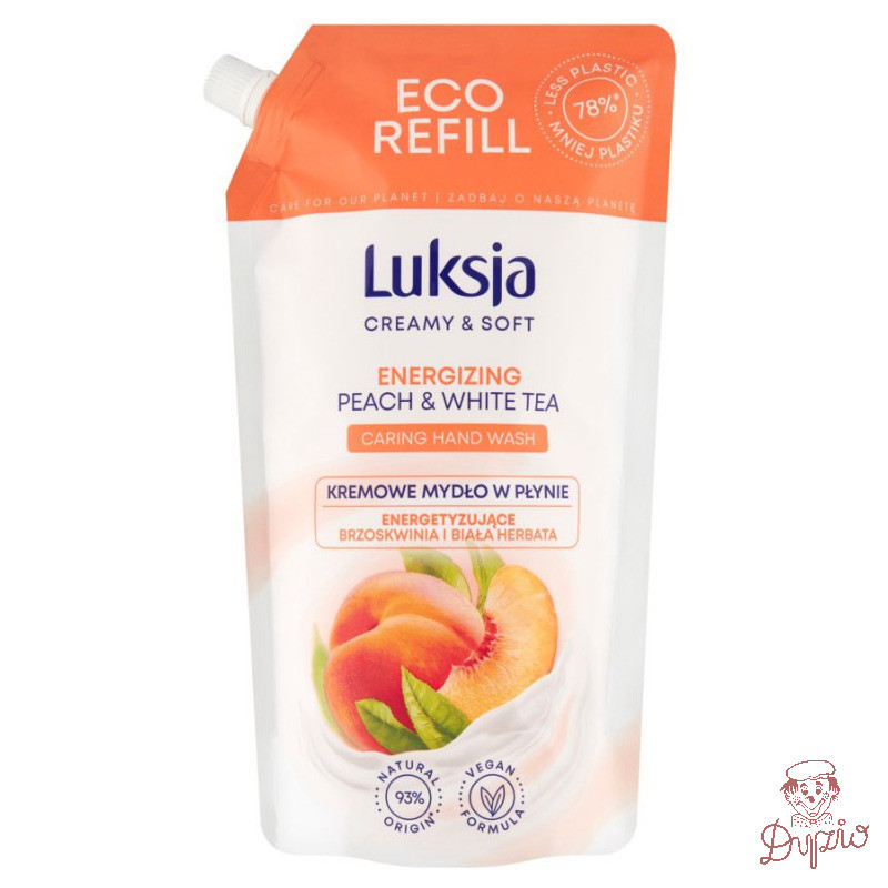 Mydło w płynie LUKSJA uzupełnienie 900ml BRZOSKWINIA I BIAŁA HERBATA
