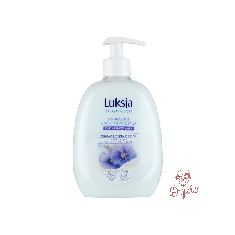 Mydło w płynie z dozownikiem LUKSJA 500ml LINSEED/ Len i mleczko ryżowe