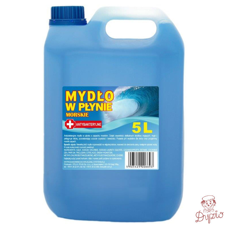 Mydło w płynie 5L antybakteryjne niebieskie klarowne 185103