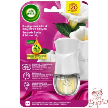 Odświeżacz AIR WICK elektryczny komplet 19ml Księżycowa Lilia & Zmysłowa Satyna