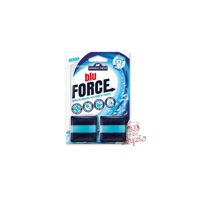 Kostka do WC BLU FORCE do spłuczki 50g morze (2 sztuki) GENERAL FRESH