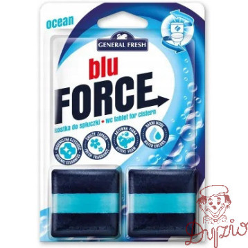 Kostka do WC BLU FORCE do spłuczki 50g morze (2 sztuki) GENERAL FRESH