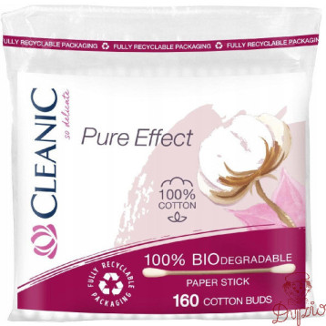 Patyczki higieniczne CLEANIC (160 sztuk) folia Pure Effect