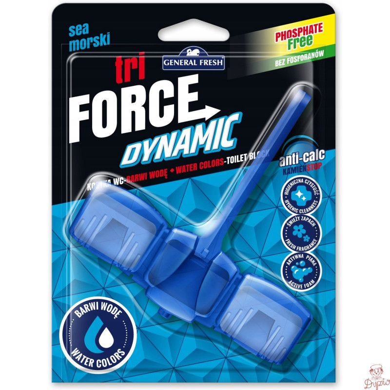 Zawieszka do WC TRI FORCE barwiąca 45g morze GENERAL FRESH