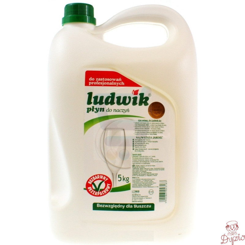 Płyn do naczyń LUDWIK 5kg bezbarwny bezzapachowy hipoalergiczny