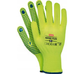 Rękawice REIS RNYDO-FLUO SE poliestrowe nakrapiane pcv seledynowe fluorescencyjne roz.8/M