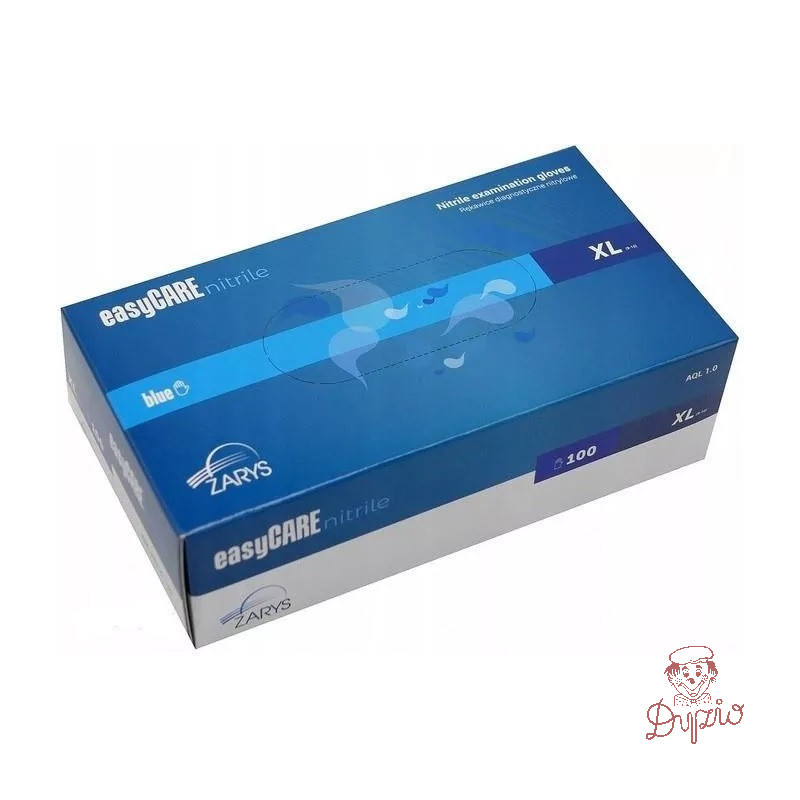 Rękawiczki NITRYLOWE XL niebieskie bezpudrowe (100szt.) easyCARE