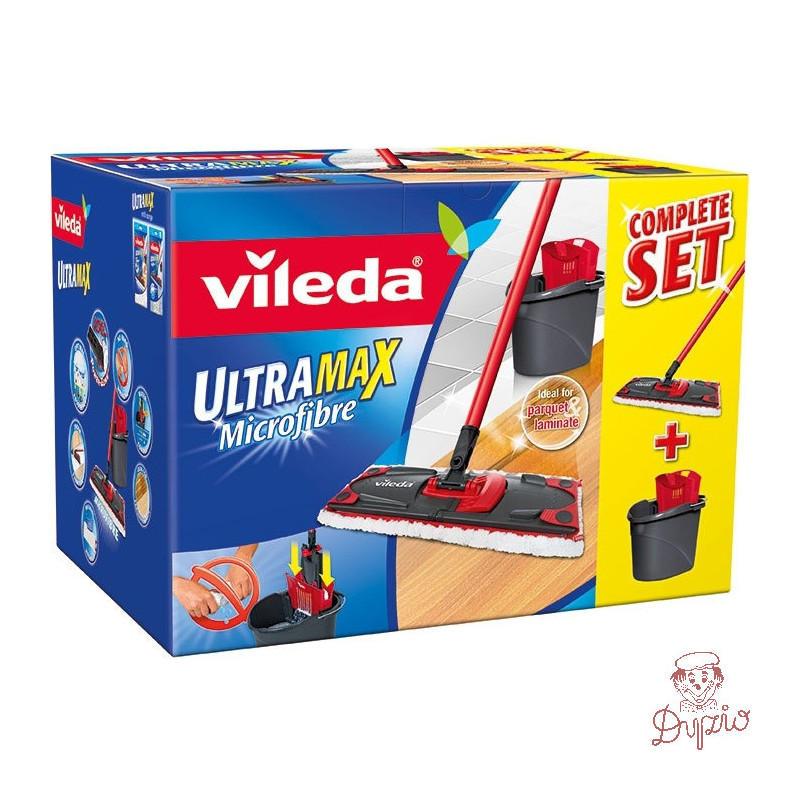 Zestaw w kartonie VILEDA ULTRAMAX mop płaski + wiadro 155737