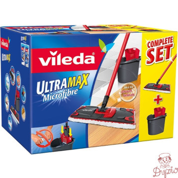 Zestaw w kartonie VILEDA ULTRAMAX mop płaski + wiadro 155737