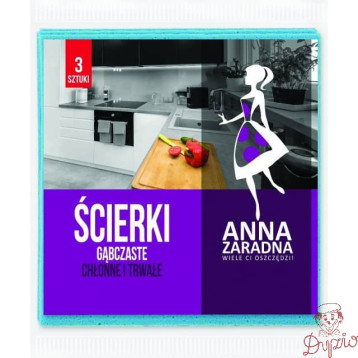 Ściereczka gąbczasta (3 szt.) ANNA ZARADNA PS-1002