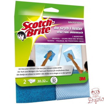 Ścierka z mikrofibry do szyb i luster SCOTCH-BRITE (2sztuki) ciemno/jasnoniebieska 009344274