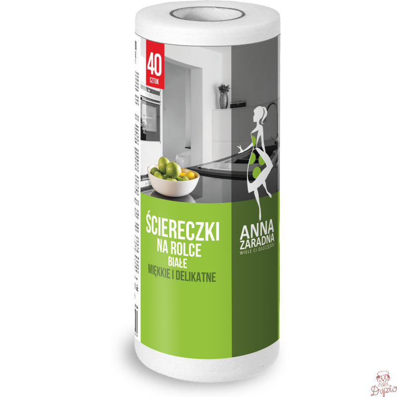 Ściereczki na rolce białe 40szt ANNA ZARADNA PS-5564