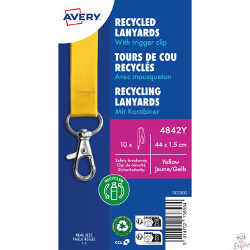 Smycz z karabińczykiem (10 sztuk) 440x15mm żółta 4842Y AVERY