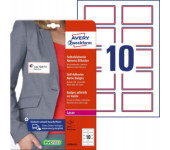 Identyfikator do zadruku samoprzylepny 80x50mm biały ramka czerwona L4786-20 AVERY ZWECKFORM